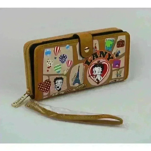 NEW! Betty Boop Women's Lany Vegan Wristlet Wallet - Picture 2 of 5